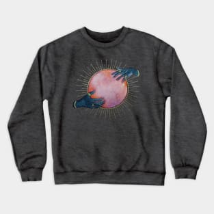 Watercolor Halloween Galaxy Crystal Ball Crewneck Sweatshirt